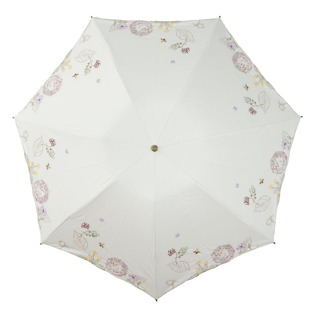 Rain or Embroidered Botanical Comes with Outer Day Gift [Chinoiserie Modern] Parasol, Shine, Foldable, Lightweight, 3-Section Mini, Women's, Pattern,