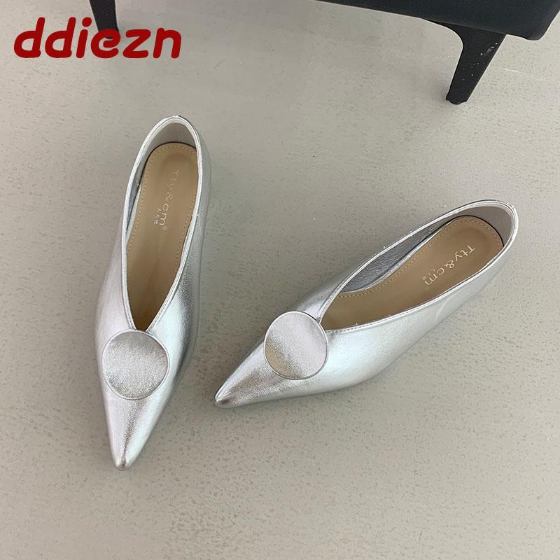 Fashion Pointed Toe Footwear Slip On Women Flats With Shoes Female Slides Fashion Shallow Ladies Flats Shoes New In 2025 Spring Summer