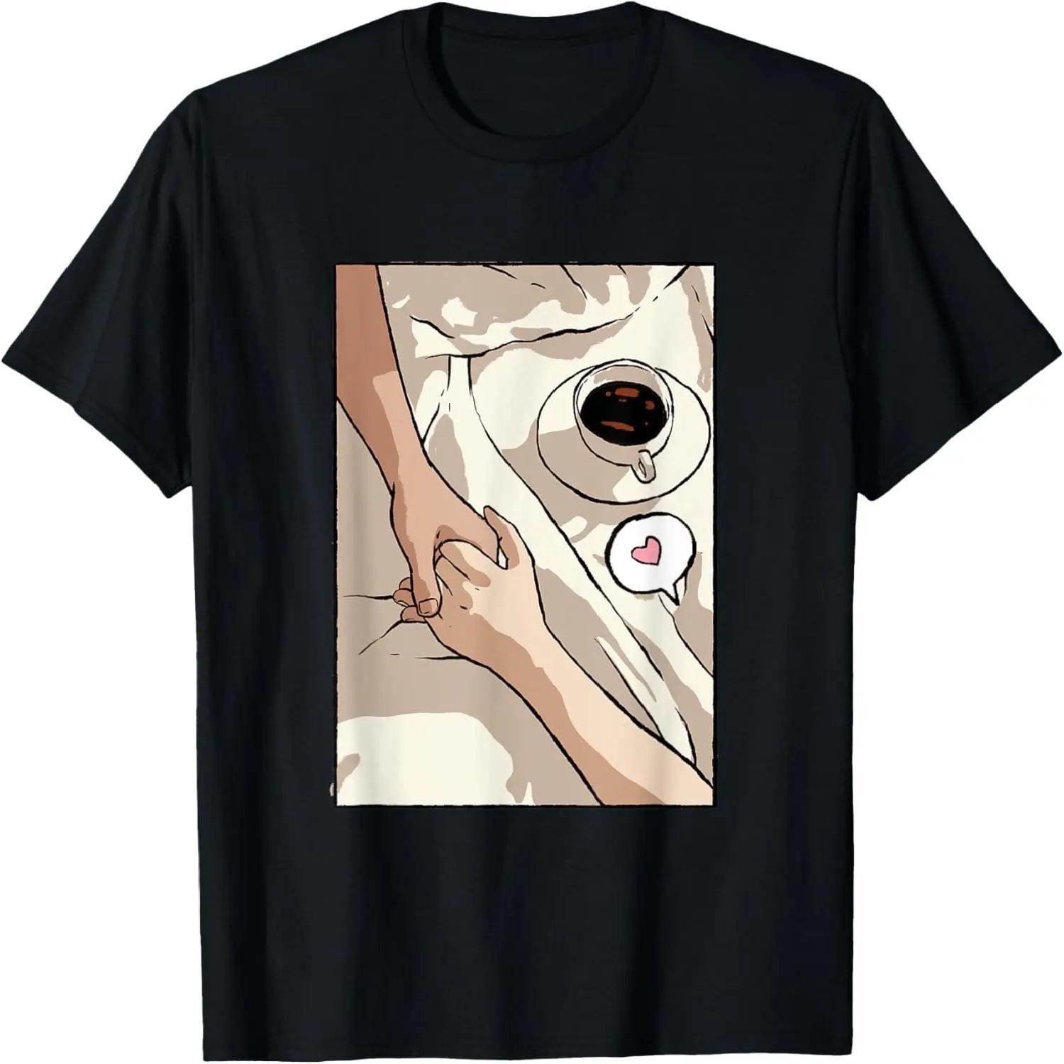 Эстетика Lovecore Кофе в постели Пара Парень Девушка Футболка XXXXXL разноцветный