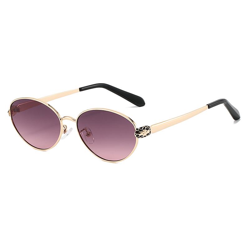 Męskie Retro Owalne Metalowe Okulary Przeciwsłoneczne - Stylowe, Wysokiej Klasy, Ochrona UV.