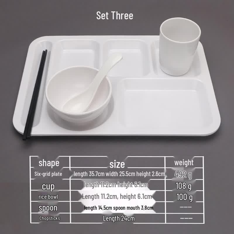 Tongyuan Rectangular 6-Compartment Plastic Meal Tray