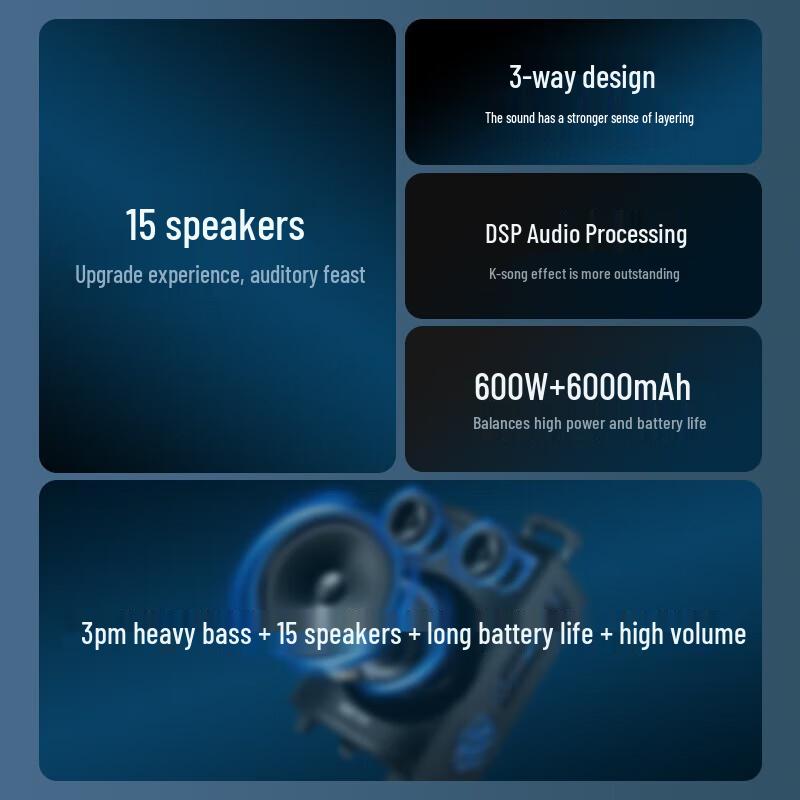 SAST High-Power Outdoor Trolley Speaker with Microphone