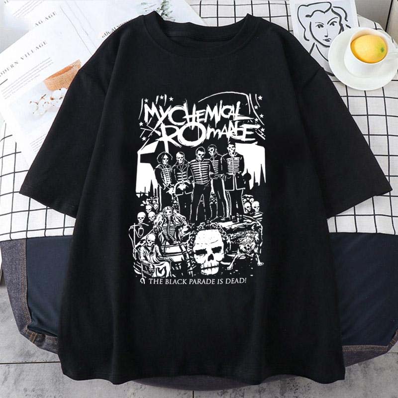 2025 My Chemical Romance Mcr Band Printed T-shirts Oversized Summer High Quality Comfortabled Punk Emo Rock Summer Fashion Tops
