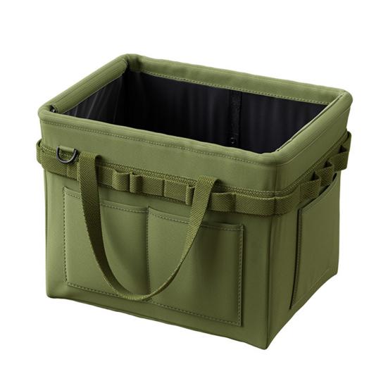 

Складаний органайзер для інструментів Сумка для зберігання інструментів з Оксфордської тканини Багатокишенькова портативна сумка для інструментів з ручками для інструментів електрика Багажник автомобіля Кемпінг зелений