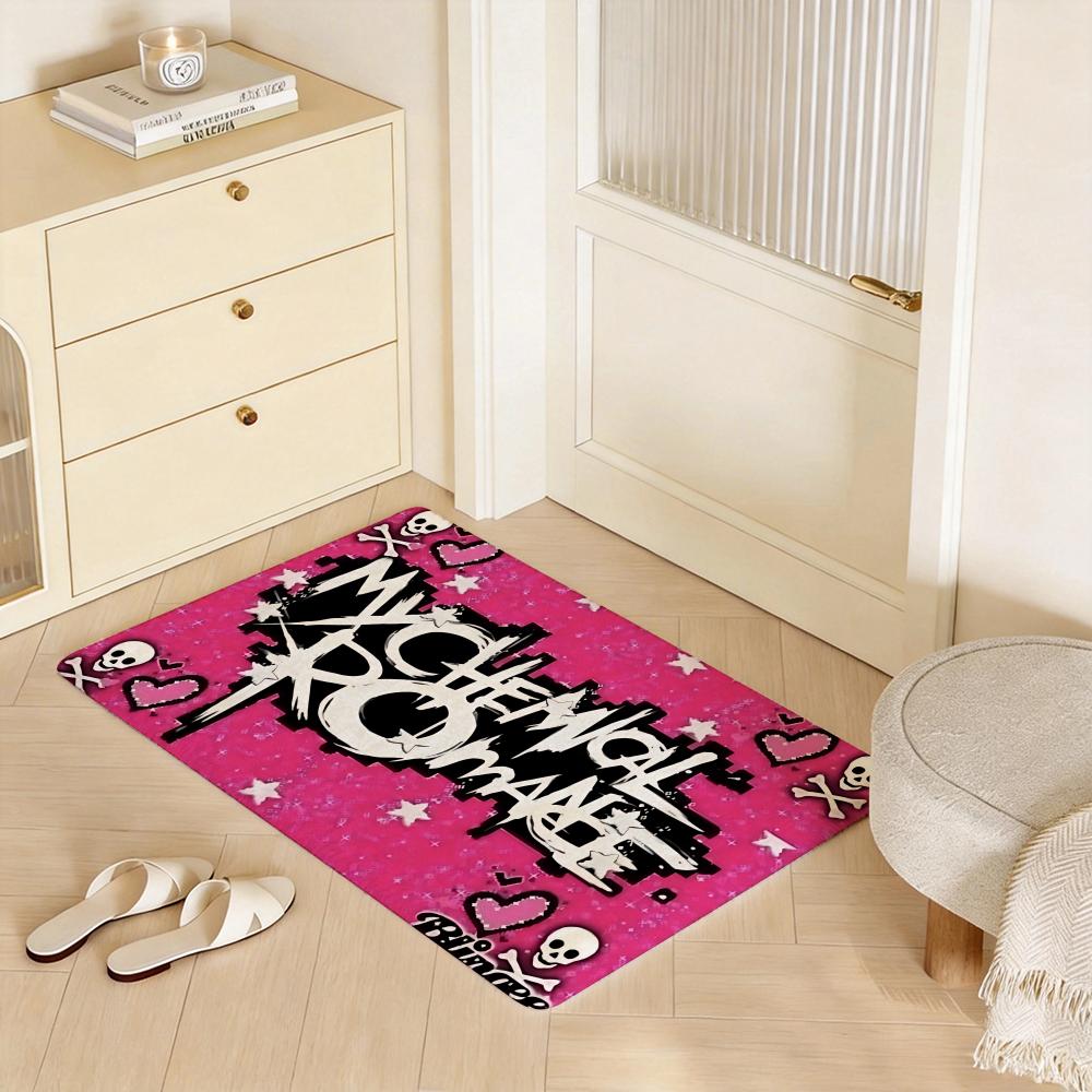 Rock Band My Chemical Romance Floor Mat Eco Flannel Doormat Non Slip Odorless Indoor Floor Rug Soft Short Plush Home Mat