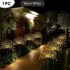 60/90/150/200 LED Solar Fireworks Lights Outdoor Decorative Multicolor Starburst Waterproof Lamps with 8 Modes for Garden Path