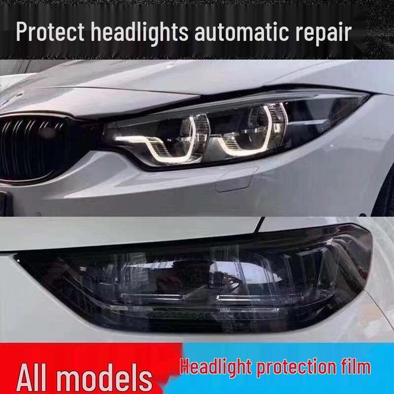 TPU Rookzwart Folie: Koplampbescherming & Krasherstel met Lichte Kleurverandering voor Autolampen en Achterlichten.