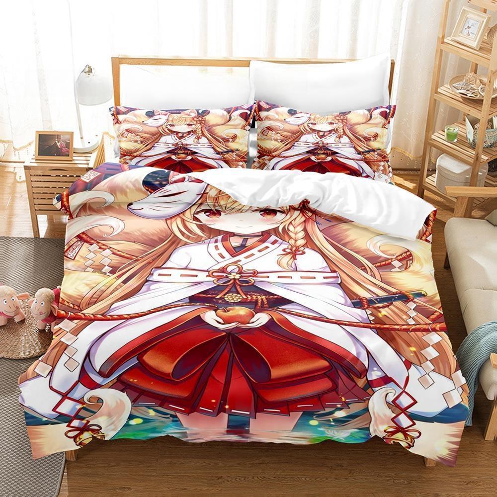 3D Print Anime The Helpful Fox Senko San Bedding Set Single Twin Full Queen King Size Bed Set Adult Kid Bedroom Duvet Cover Sets