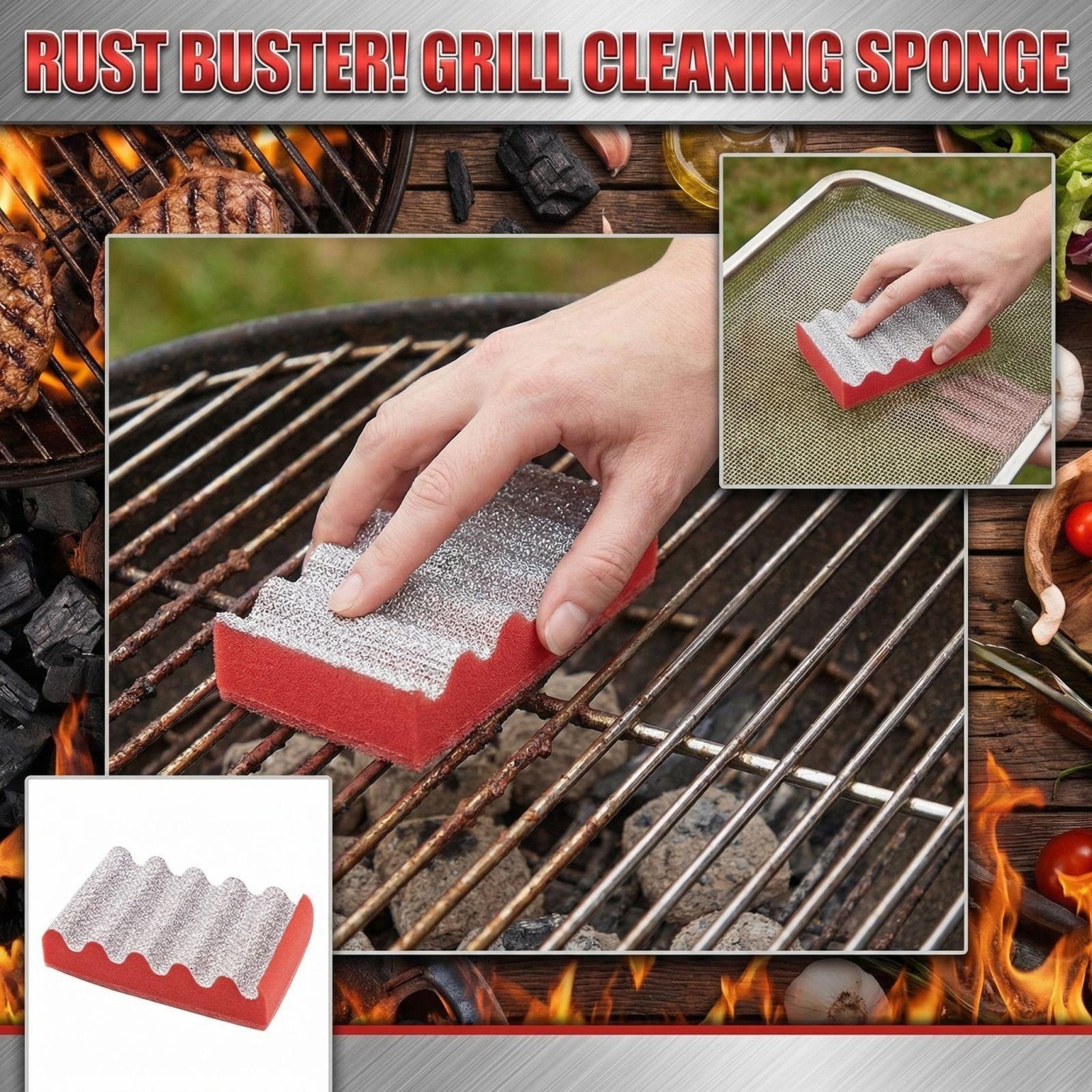 

Mesh Baking Tray Barbecue Net Sponge Wiping Cleaning Brush One Size