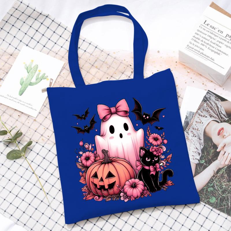 Halloween Halloween Printed Canvas Bag Lazy Style Trend Student Leisure Shoulder Bag Large Capacity
