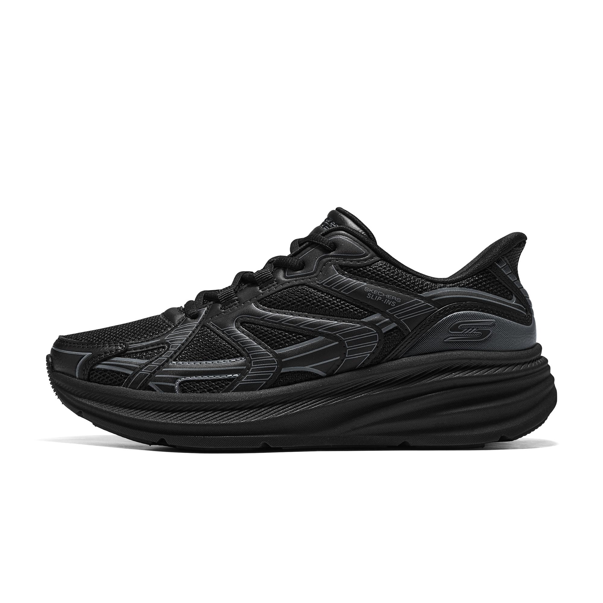 Skechers Breathable Mesh Comfortable Thick Sole Cushioning Slip-On Sneakers Kids sneakers Black 117762-BBK 35