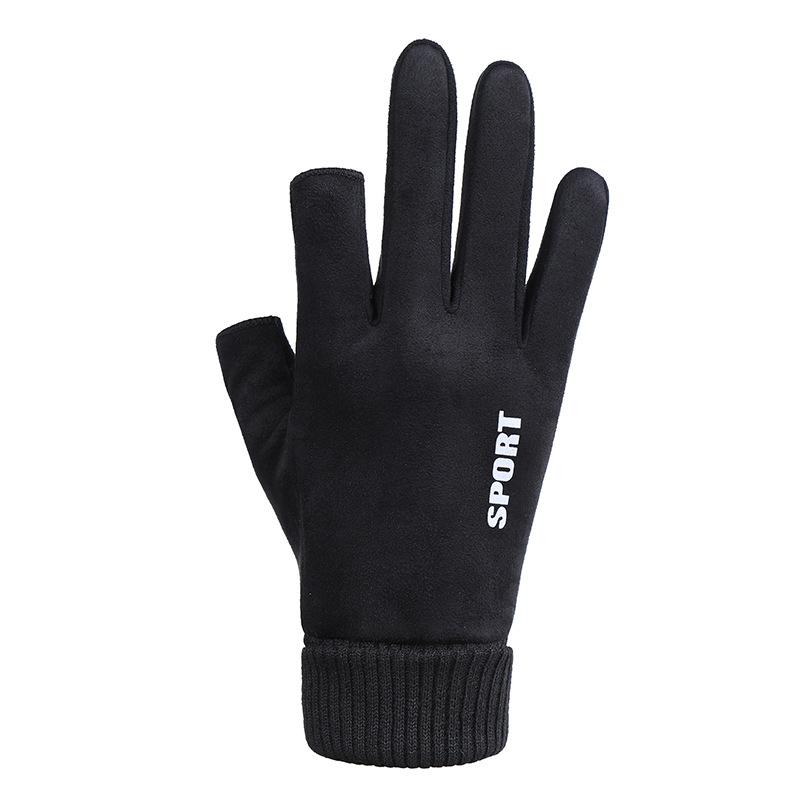 Herbst- und Winterhandschuhe für Damen und Herren Wildleder Paare Takeaway Radfahren Outdoor-Sport Plus Samt Touchscreen Warme Handschuhe