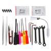 14pcs Straight Tweezers Overlock Machine Tool Curved Tweezers Hex Wrench Sewing Machine Cleaning Kit Slot Screwdriver