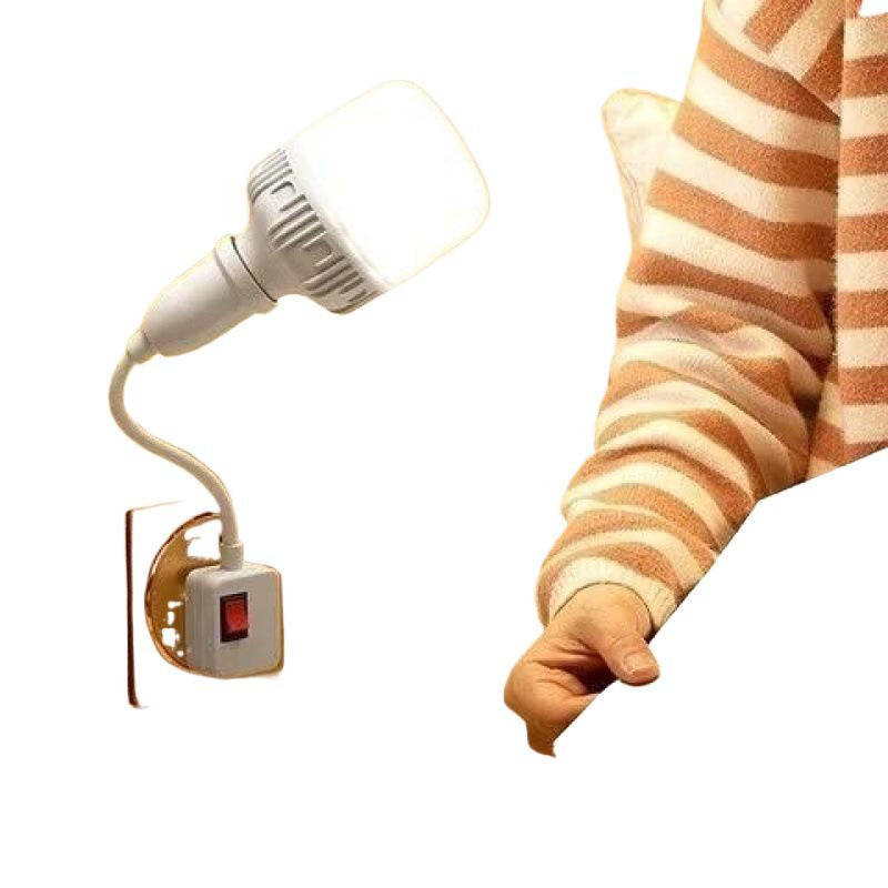 LED Bedroom Lampholder Socket with Switch - Super Bright Wall Night Light