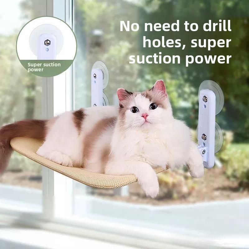 Cat Window Hammock With Suction Cup Mount For Sunbathing And Cozy Resting