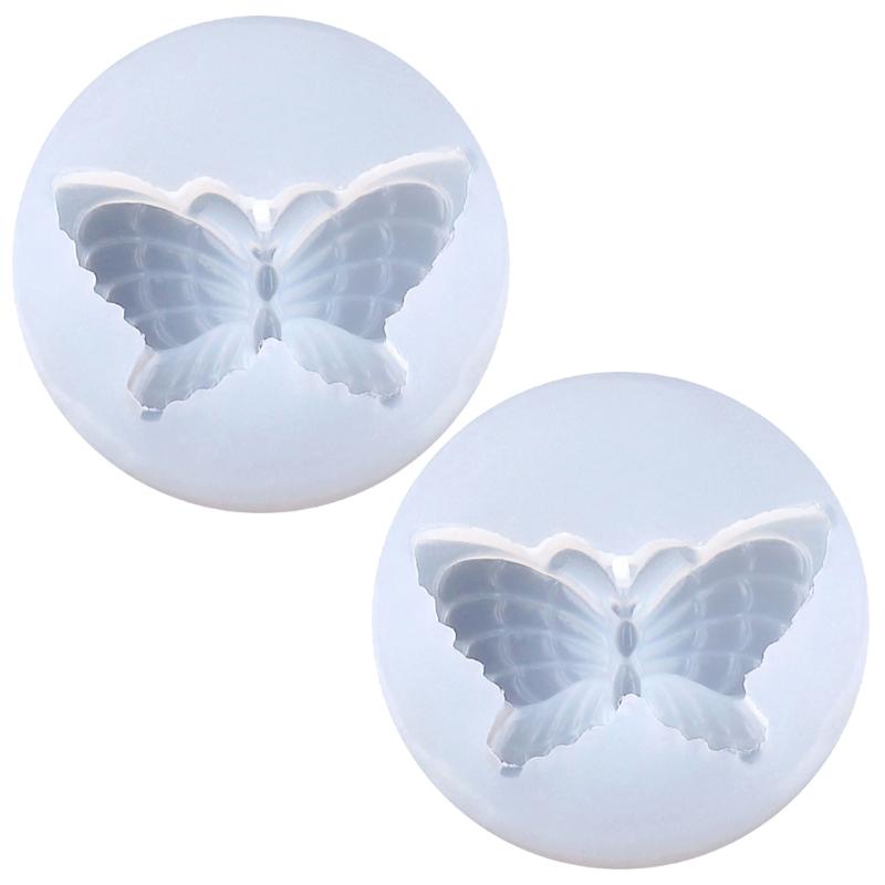 

2Pcs for Butterfly Keychain Necklace Earring Epoxy Resin Mold Jewelry Silicone M