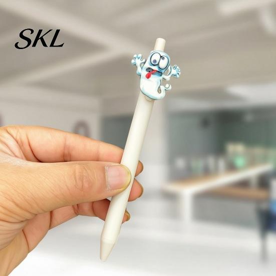 Stylish Matte Texture Pens Halloween Ballpoint Pen, Cute Ghost Skull Pumpkin Retractable Gel Ink Portable Pocket Clip 0.5mm Fine Point Writing Pen for