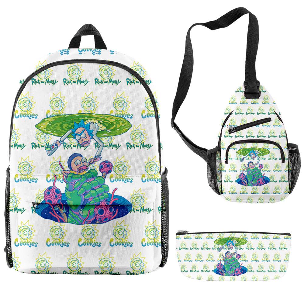 Cook 3D Printing Large Capacity Multifunctional Male And Female Versatile Backpack Student Bag Three-Piece Set