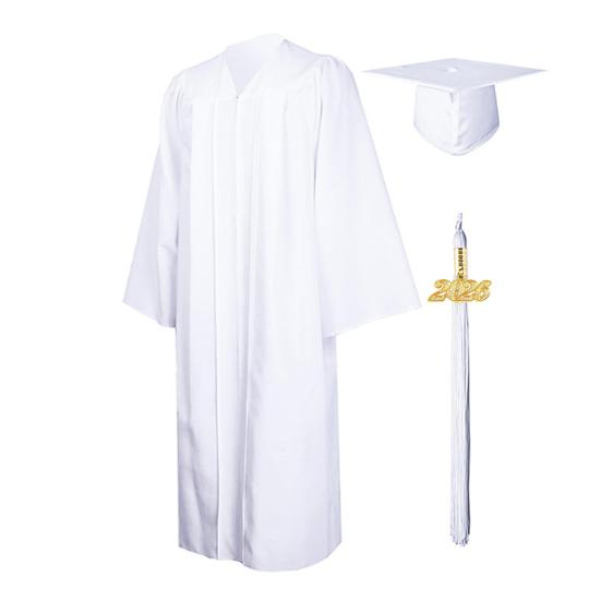 Unisex Matte Graduation Cap And Gown Set with 2026 Year Tassel Charm for Middle School High School College Graduates