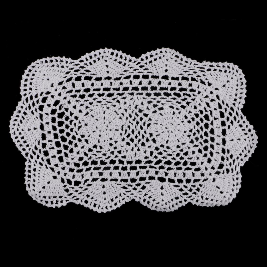 Crochet Lace Doily Cotton Handcrafted Table Mat Vintage Home Decor Table Decoration and Accessories for Living Room