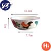 Ceramic Noodle Bowl Restaurant Hotel Kitchen Tableware Big Red Rooster Pattern Rice Soup Bowl Gift