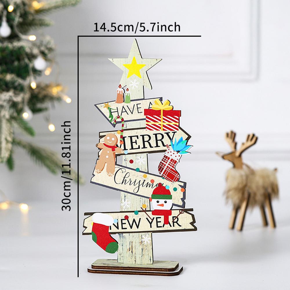 

Wooden Christmas Trees Tabletop Decoration Rustic Wood Tiered Tray Decor Table Centerpiece Scene Accessories for Mantle Desktop