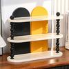 Desktop Storage Rack Three-Layer Organizer Stable Support Stylish Color Contrast Rack Compact Space-Saving Shelf for Cosmetics Stationery
