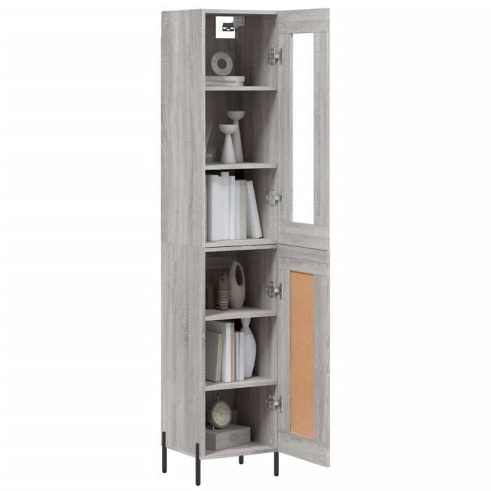 VidaXL Highboard Sonoma Grey 34.5x34x180 Cm Engineered Wood 3199503