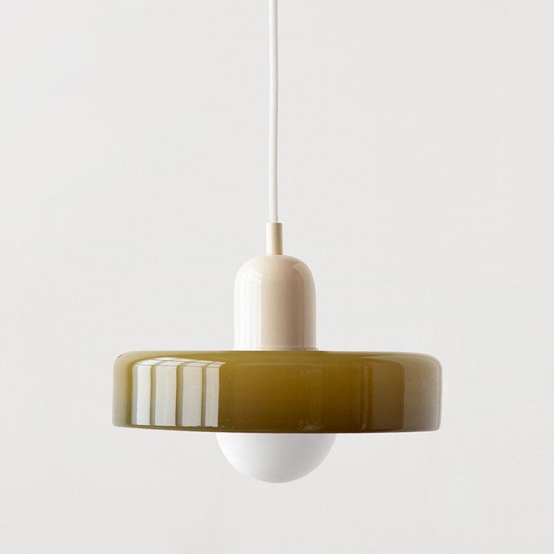 Northern Minimalist Cream Glass Pendant Light for Dining, Bedside, or Bar