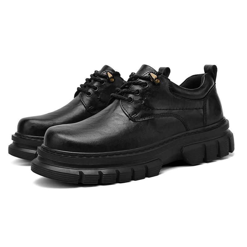Fashion Thick soled men's leather shoes Leisure Business British Style Dress up party high-quality Adult Classic Black shoes Hot New
