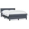Box Spring Bed with Mattress Dark Gray 160x210 cm Velvet