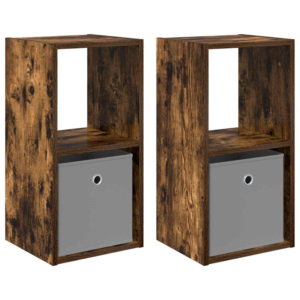Nightstand 2 pcs Smoked Oak 30.5 x 27 x 59.5 cm