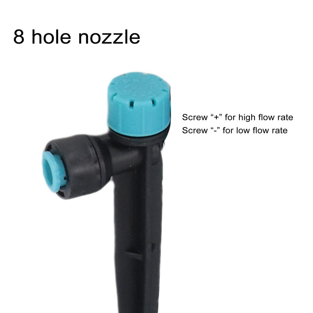 Sistema de Irrigação por Gotejamento 32,8 pés 8 Furos Ajustável Nebulização Precisa Kit de Aspersor de Irrigação por Gotejamento para Jardim Estufa Gramado