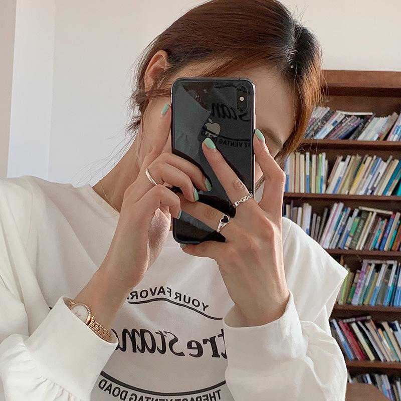 Vintage Dark Girl Love Open Ring Schoolgirl Simple Adjustable Ring Tide