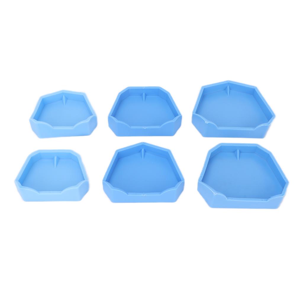 6 Pezzi Base Modello Laboratorio Odontoiatrico Silicone Base Formatore Laboratorio Odontoiatrico Stampi Caricamento Modello Gesso Blu