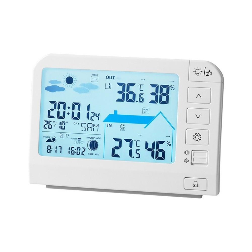 Minimalist LCD Display Weather Clocks Humidity Thermometer Hanging Watch Forecast Alarm Snooze Wall Clock Home Improvement