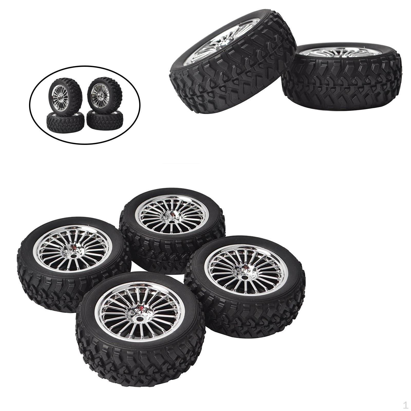 

4Pcs RC Rally Rubber Tires&Wheel Rim 12mm Hex 2.95inch for HSP HPI 1:10 Scale truck Accessories