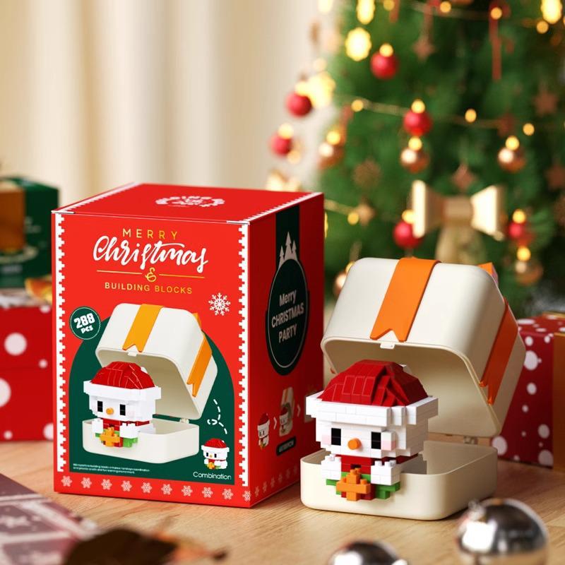 Christmas-Themed Lego-Compatible Building Blocks: Tree, Reindeer & Santa Set