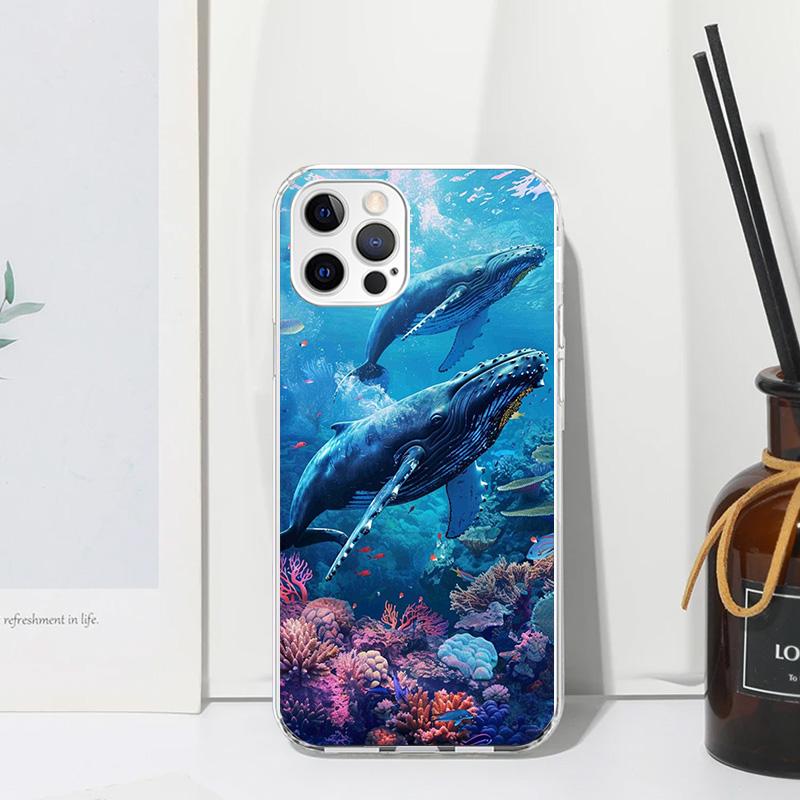 Humpback Whale Sea Giant Phone Case For Iphone 17 Air 16 15 Plus 16E 14 Pro Max 13 Mini 12 11 7 8 SE Fundas Soft Back Cover 17 A