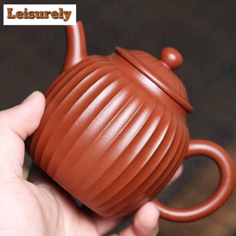 270ml Elegant Yixing Purple Clay Teapots Handmade Pot Raw Ore Dahongpao Mud Kettle With Strainer Zisha Teaset Cha Craft Supplies