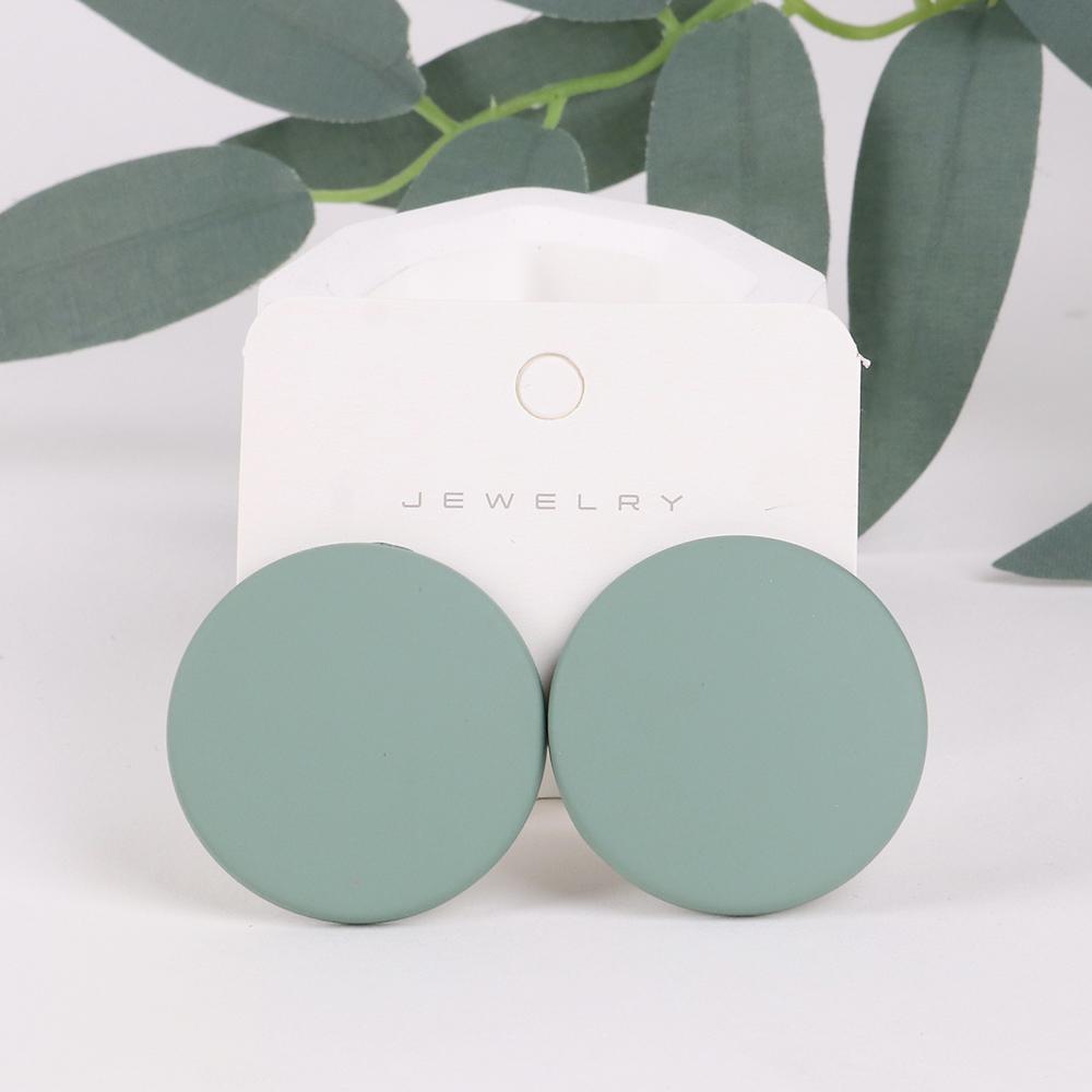 Trendy Korean Red White Black Pink Stud Earrings For Women Girl Geometric Big Square Round Acrylic Earrings Fashion Jewelry Gift