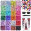 3mm Colorful AB Resin Rhinestones 32 Grids 24 Colors Flatback Jelly Gems DIY Craft Nail Art