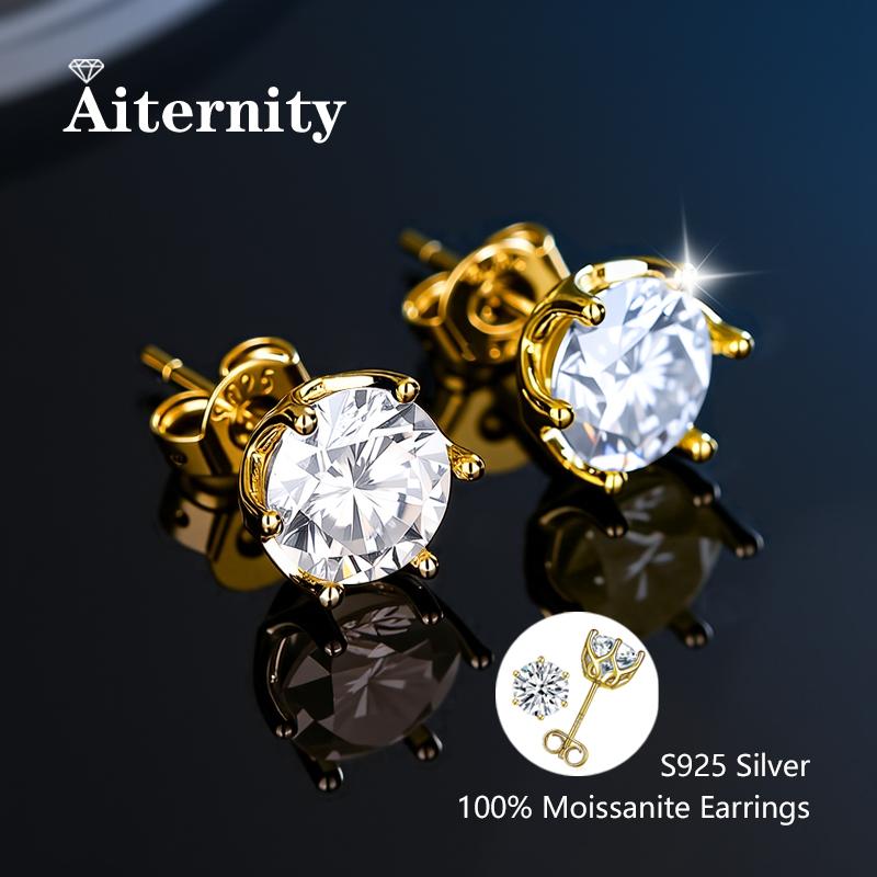 Promotion Moissanite Earrings for Women Pass Diamond Test Pen 100% With Ear Studs 925 Silver Fine Jewelry