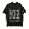 Minimalist Stripe SUCCESS Print Casual Loose Fit Daily Commute T-Shirt Pure Cotton T-shirt