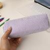 Stripe Design Pen Bag Seersucker Pen Pouch Simple Stationery Organizer  Back to School