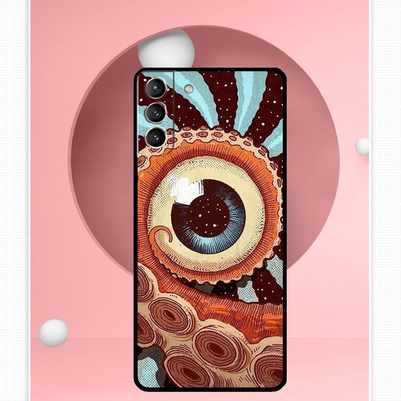 Eye Illustration Case For Samsung Galaxy S24 Ultra S22 Plus S20 S21 FE S8 S9 S10 Note 10 20 S23 Ultra Cover