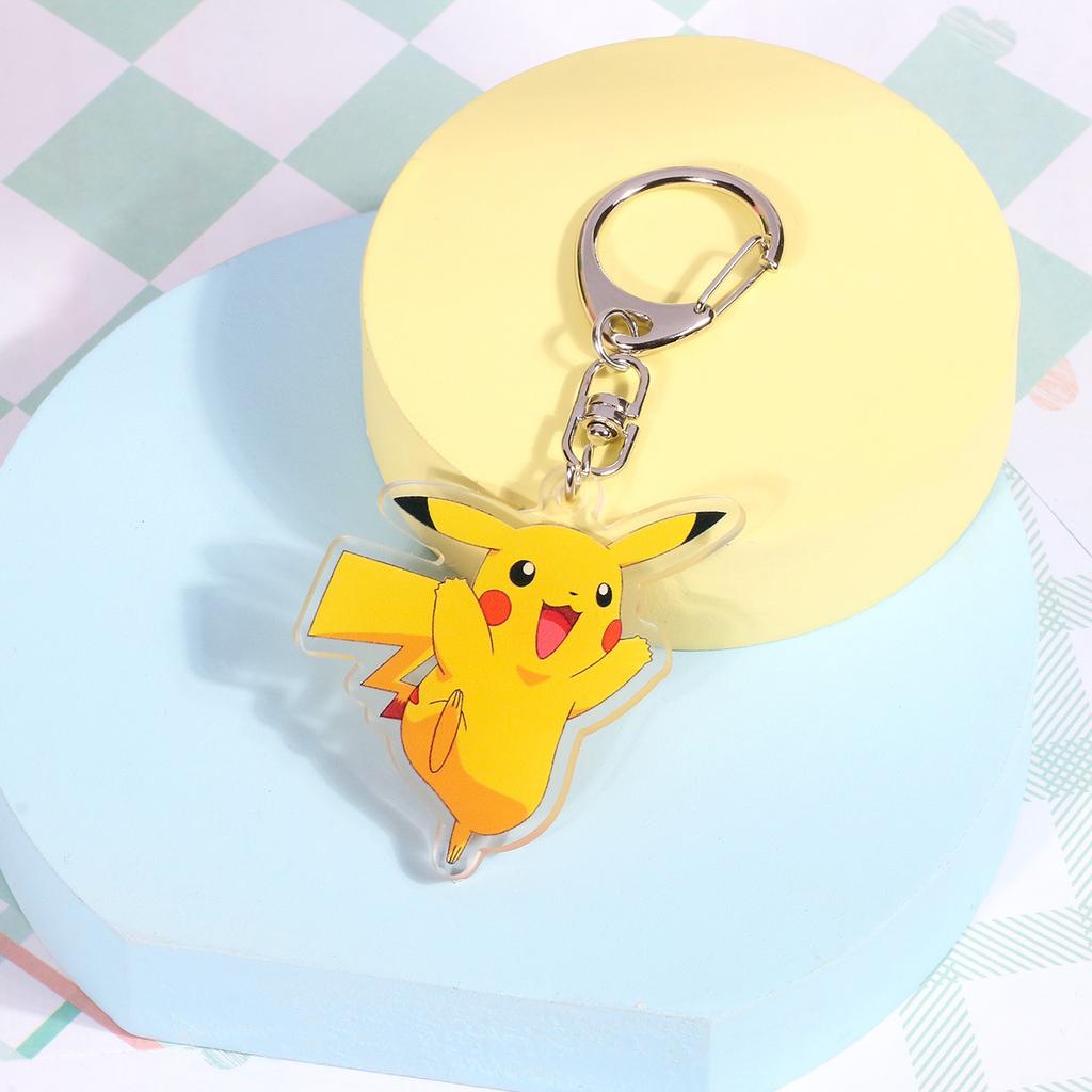 Anime Pokemon Gengar Jigglypuff Totodile Ash Ketchum Squirtle Charmander Acrylic Keychain Car Bag Pendant Gifts 5cm