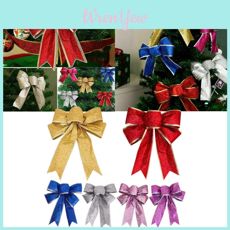 Elegant Christmas Ornaments With Glittering Bow Decorations For Holiday Cheer