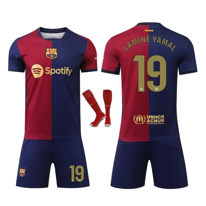 FC Barcelona Yamal 2024-25 Maglia Bambino Traspirante Asciugatura Rapida Blu Manica Corta Divisa Calcio Giovanile