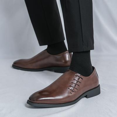 Fashion Spring New Brand Men's Comfortable Pointed Oxford Shoes Fashion New Men's Breathable Brown/black Business Casual Leather Shoes